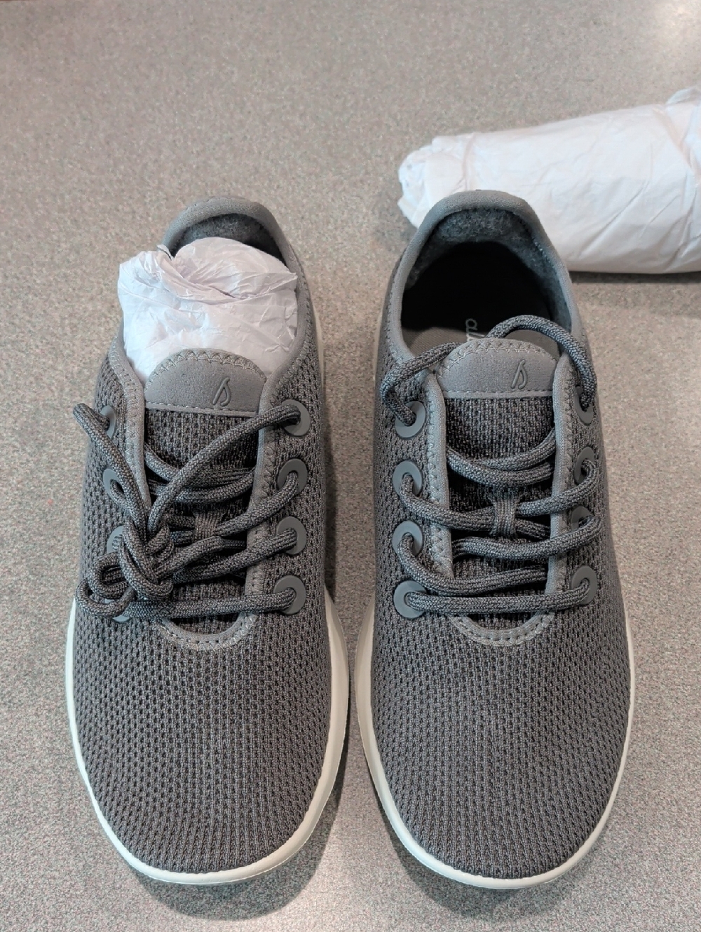 allbirds Men's Gray Knit Lace-Up Sneakers NEW
